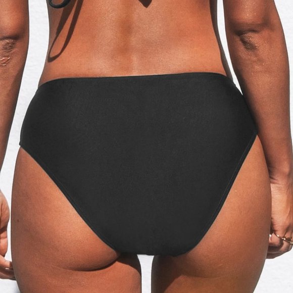 Keep It Cool Black Mid Rise Classic Hipster Bikini Bottom - MEDIUM - Picture 2 of 9